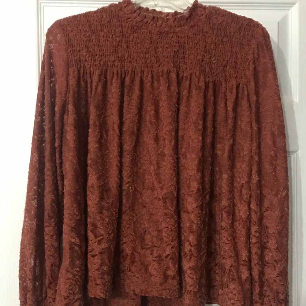 Burnt Orange Anthropologie Blouse